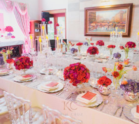 elegant intimate reception dinner table setting