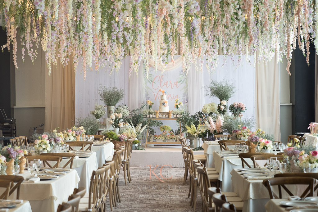 dainty French garden Christening reception setup setting by Khim Cruz