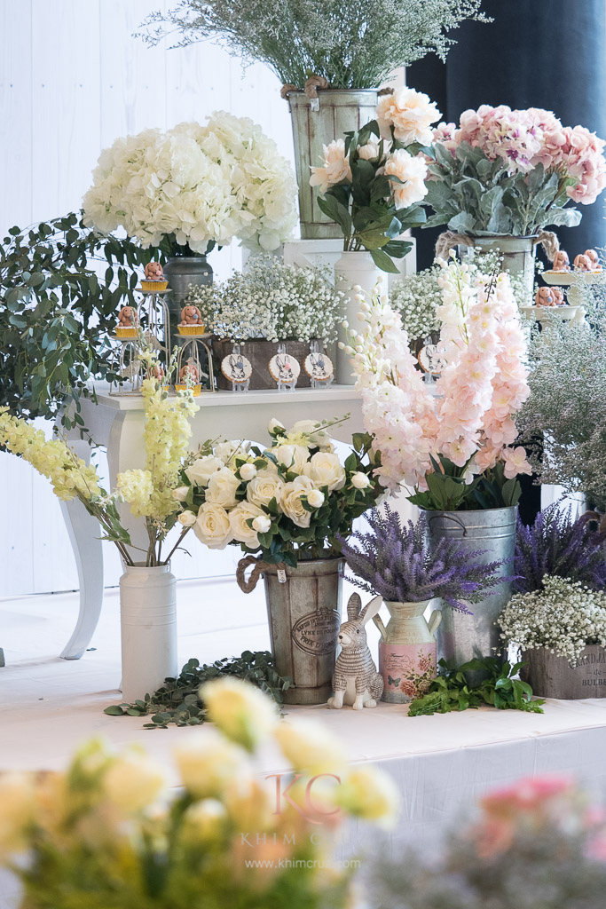 dainty french garden floral arrangement by Khim Cruz