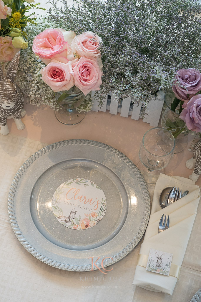 dainty french garden table setting detail