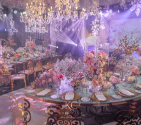 Rosalinda's masquerade themed 60th birthday presidential table by Khim Cruz