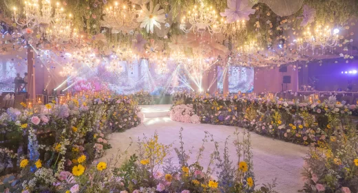 a dreamy spring garden inspired wedding reception event design by Khim Cruz