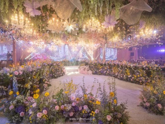 a dreamy spring garden inspired wedding reception event design by Khim Cruz