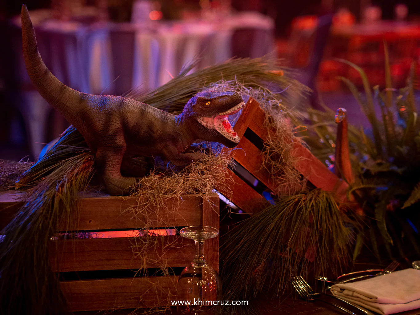 dinosaur table centerpieces perch on tables