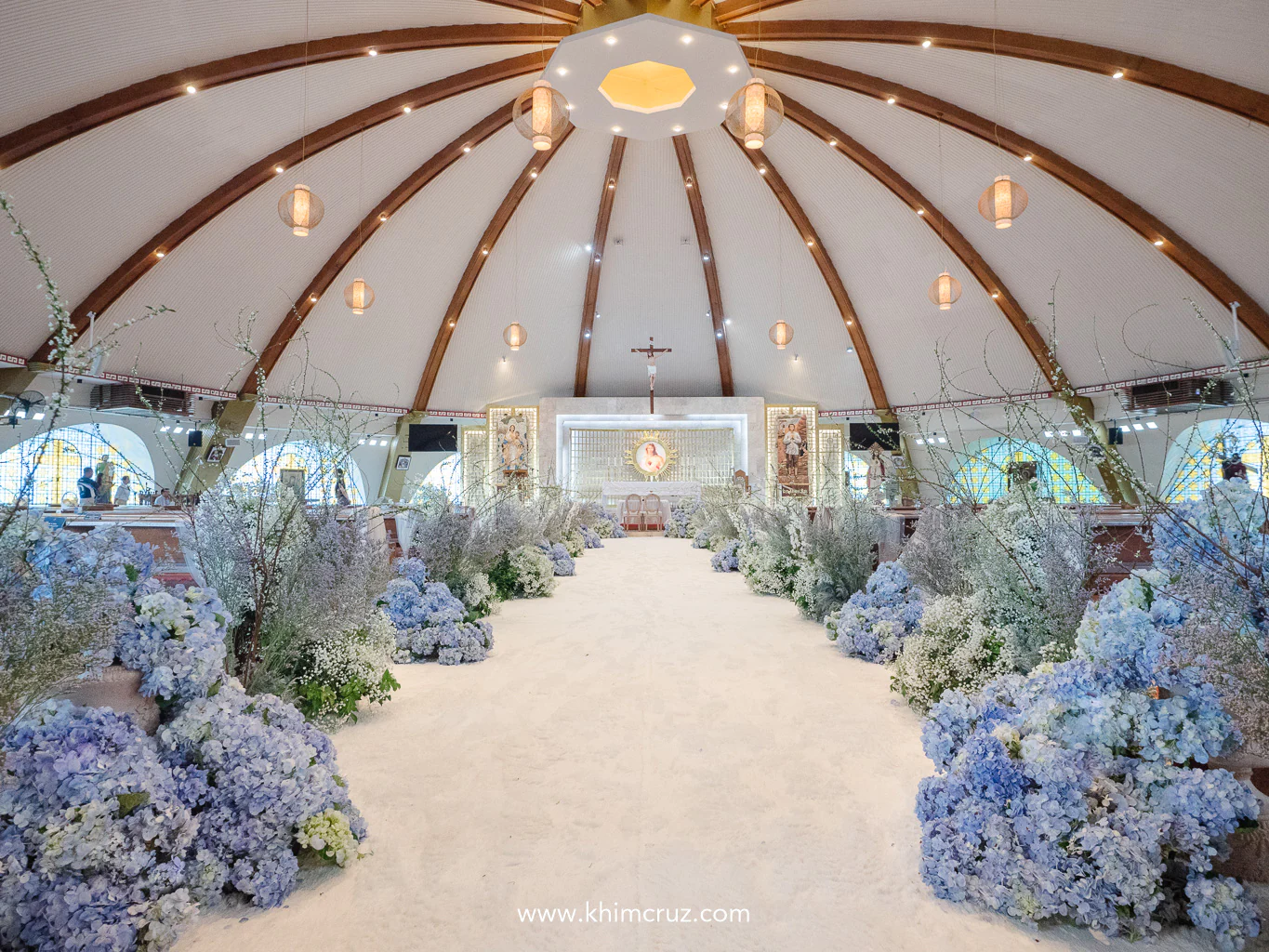 a dreamy wedding ceremony setup of serene and elegance for Jossone and Angel