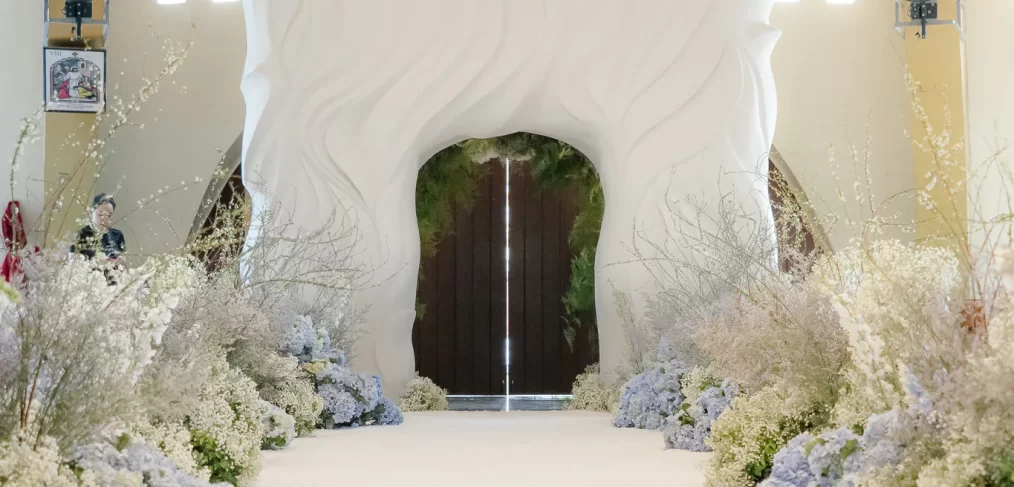 perfect blend of serenity and elegance wedding ceremony entrance arch