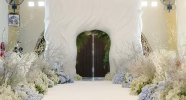 perfect blend of serenity and elegance wedding ceremony entrance arch