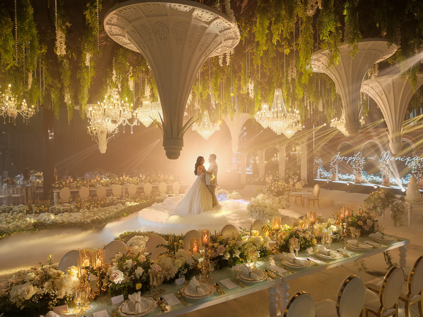 a wedding design inspired by both grandeur and nature's touch