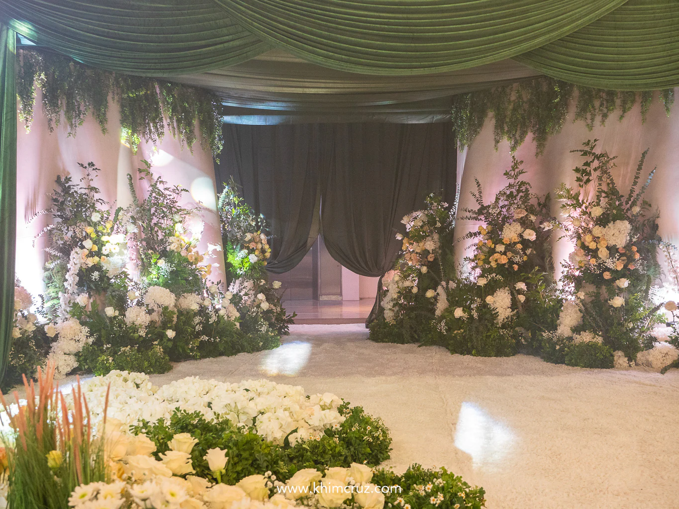 entrance of our garden-inspired wedding reception