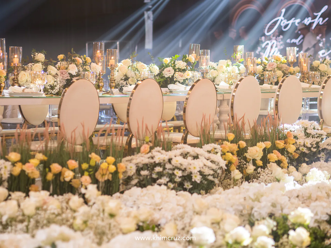 lush florals on this garden-inspired wedding reception