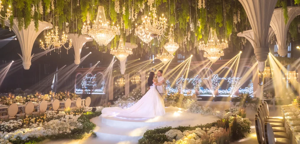 lush outdoor garden themed wedding blend with grand arches of cathedrals