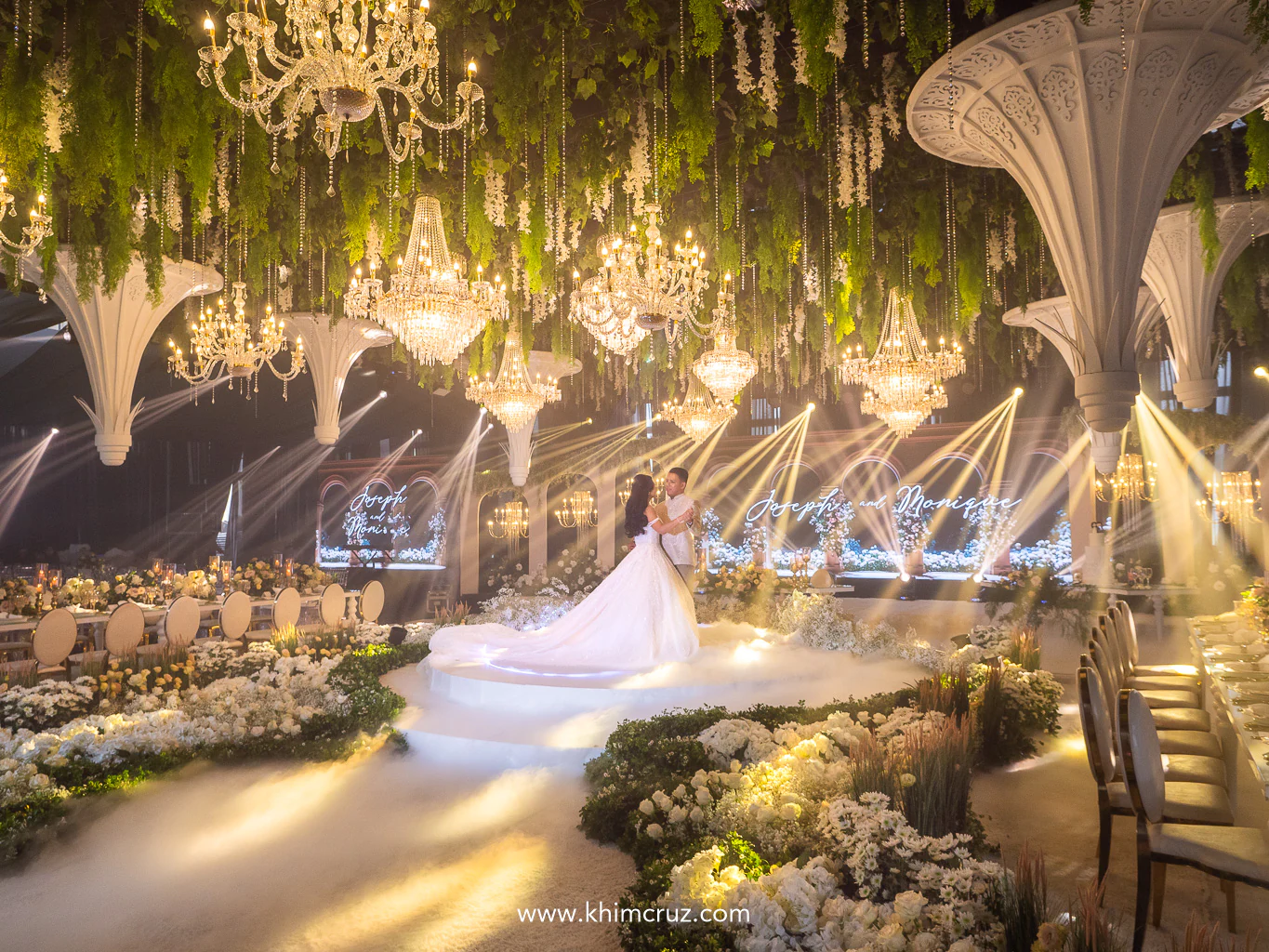 lush outdoor garden themed wedding blend with grand arches of cathedrals